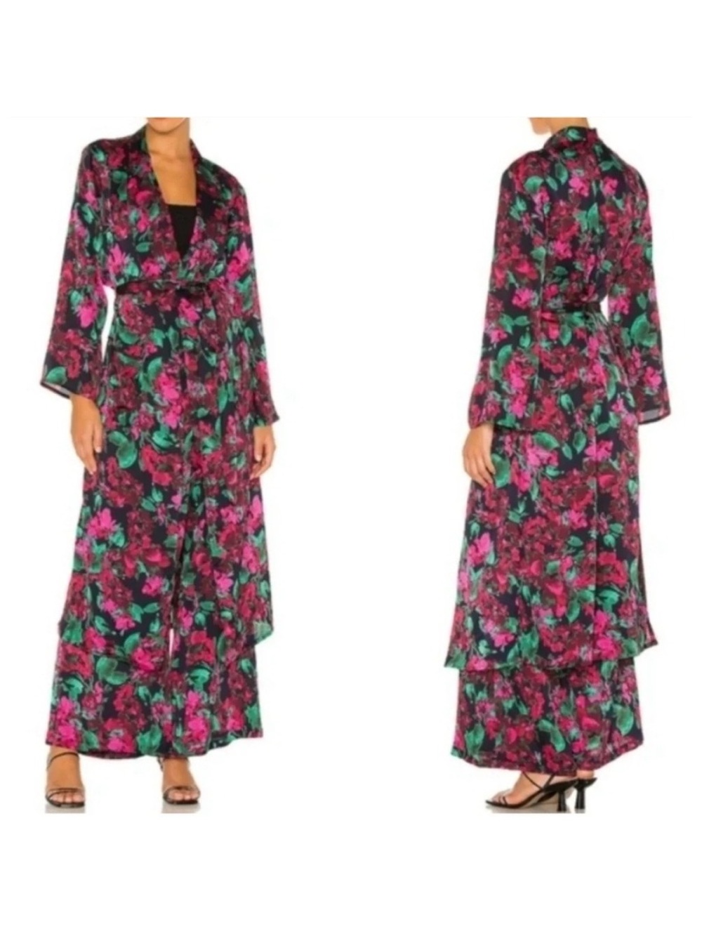 MISA Los Angeles Malini Robe/Duster in Enchanted Floral Kimono Sz XS